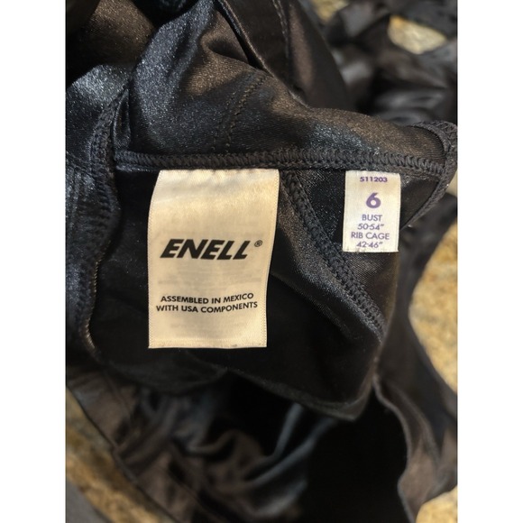 ENELL Sports Bra Size 6 Black High Impact Wire Free Bra, Bust 50-54", Rib 42-46" - Picture 6 of 6
